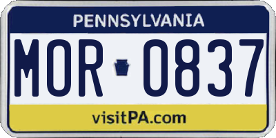 PA license plate MOR0837