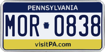PA license plate MOR0838