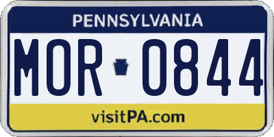 PA license plate MOR0844