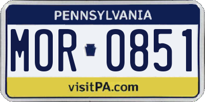 PA license plate MOR0851