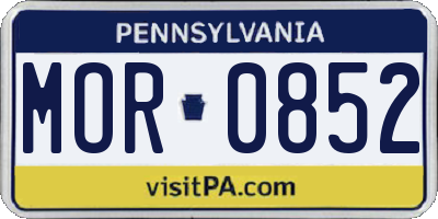 PA license plate MOR0852
