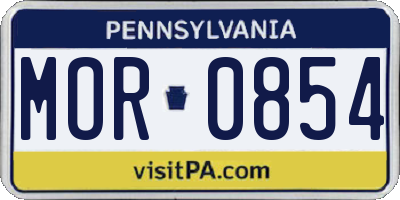 PA license plate MOR0854