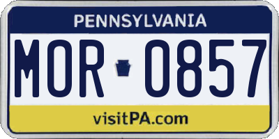 PA license plate MOR0857