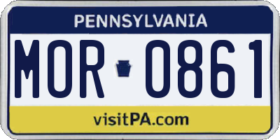 PA license plate MOR0861