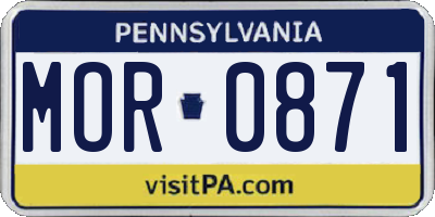 PA license plate MOR0871