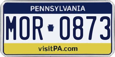 PA license plate MOR0873
