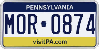 PA license plate MOR0874