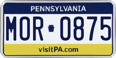 PA license plate MOR0875