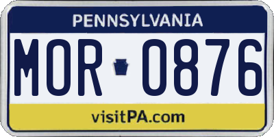 PA license plate MOR0876