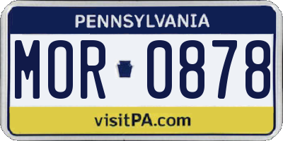 PA license plate MOR0878