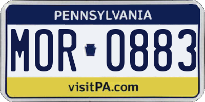 PA license plate MOR0883