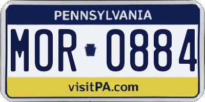 PA license plate MOR0884
