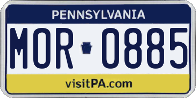 PA license plate MOR0885