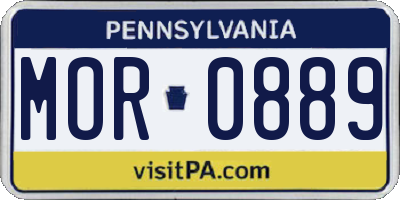 PA license plate MOR0889