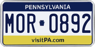 PA license plate MOR0892