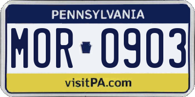 PA license plate MOR0903