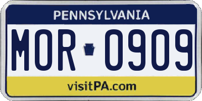 PA license plate MOR0909