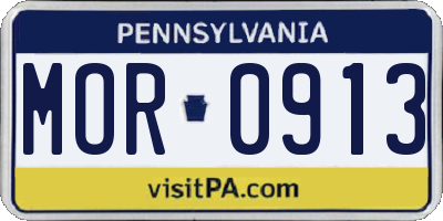 PA license plate MOR0913