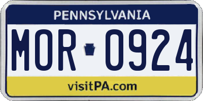 PA license plate MOR0924