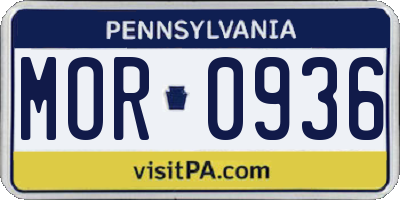 PA license plate MOR0936