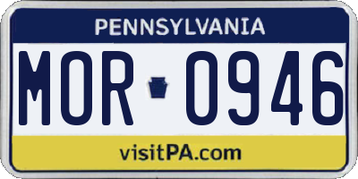 PA license plate MOR0946