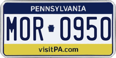 PA license plate MOR0950