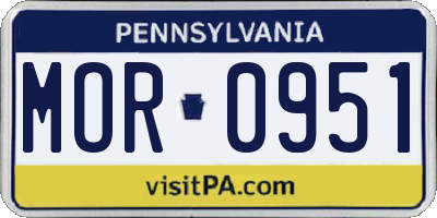 PA license plate MOR0951