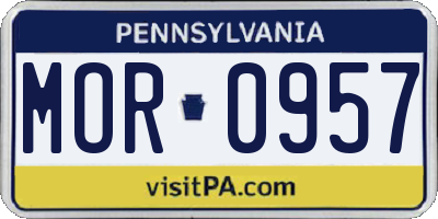 PA license plate MOR0957