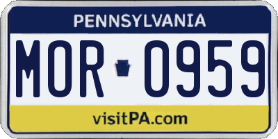 PA license plate MOR0959