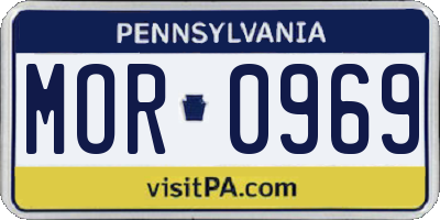 PA license plate MOR0969