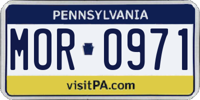 PA license plate MOR0971