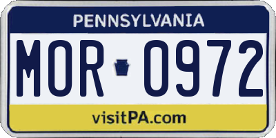 PA license plate MOR0972