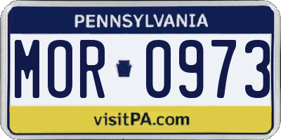 PA license plate MOR0973