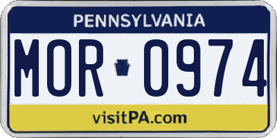 PA license plate MOR0974