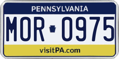 PA license plate MOR0975