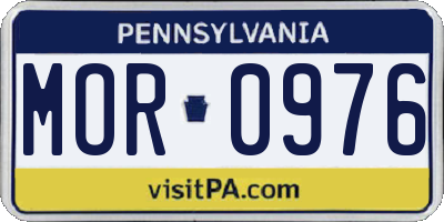 PA license plate MOR0976