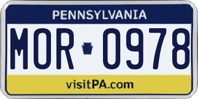 PA license plate MOR0978