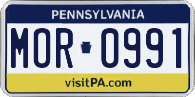 PA license plate MOR0991