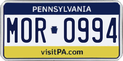PA license plate MOR0994