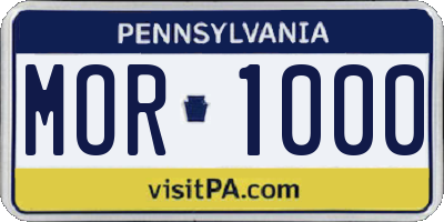 PA license plate MOR1000