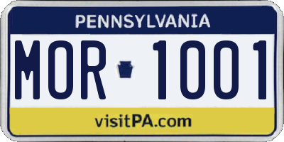 PA license plate MOR1001