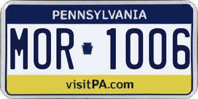 PA license plate MOR1006