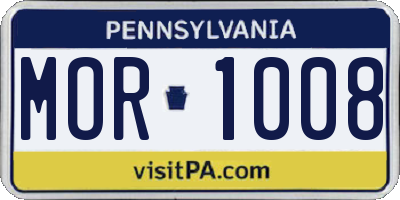 PA license plate MOR1008