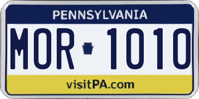 PA license plate MOR1010
