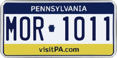 PA license plate MOR1011