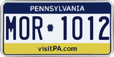 PA license plate MOR1012
