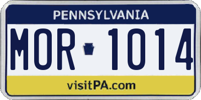 PA license plate MOR1014