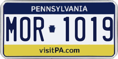 PA license plate MOR1019