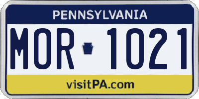 PA license plate MOR1021