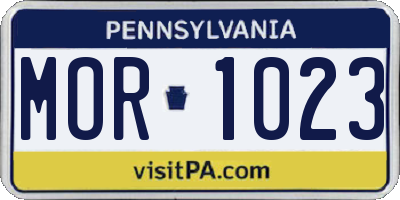 PA license plate MOR1023